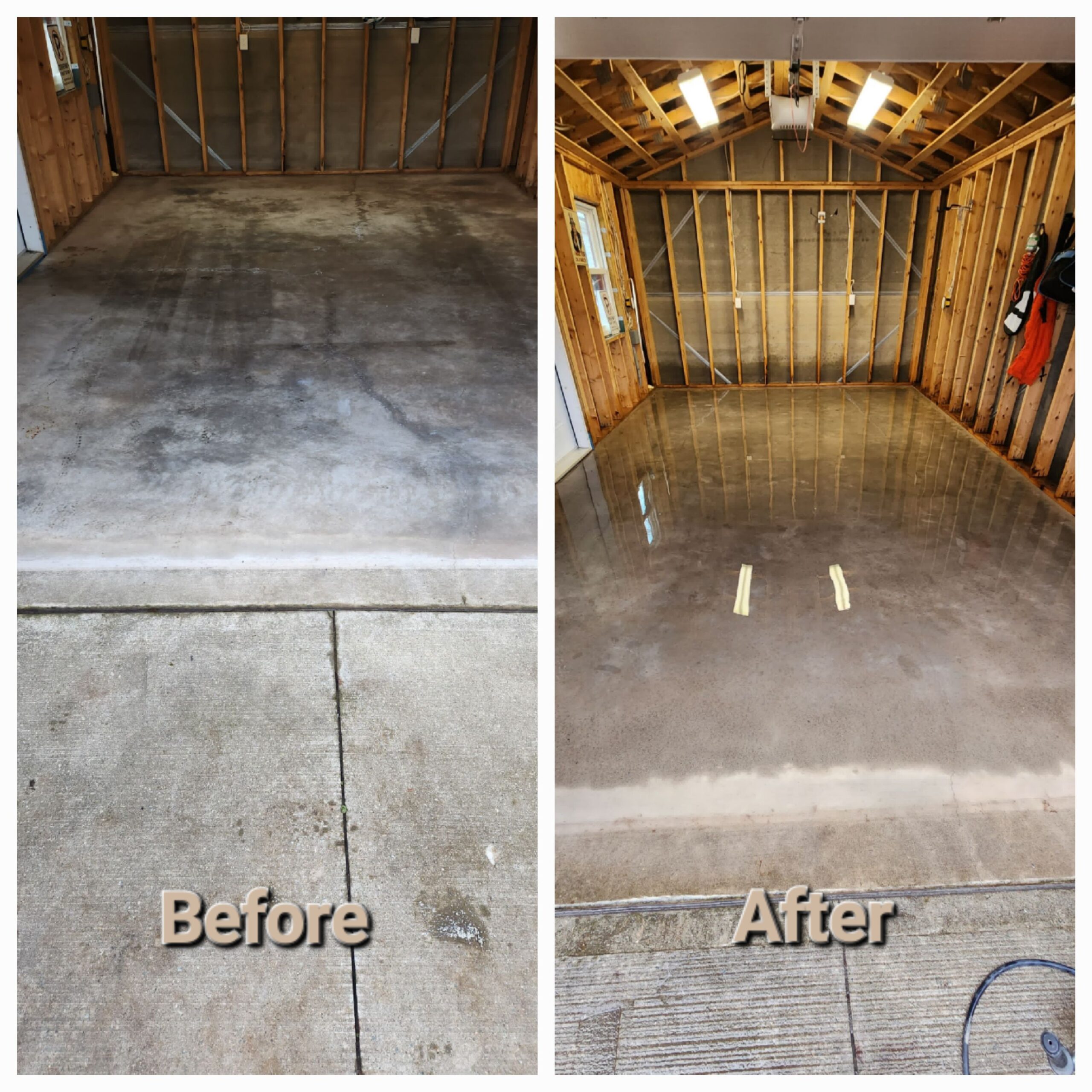 Durable concrete grind and seal finish for a residential garage in Beaver Bank